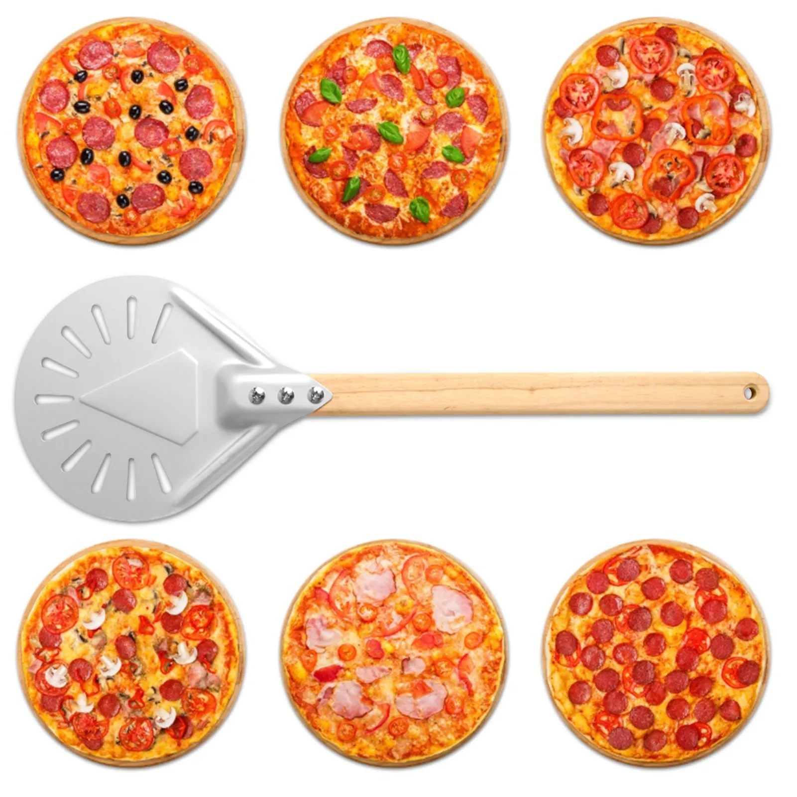 Pelle à Pizza épaisse, manche en bois, pelle de four Portable détachable pour la cuisson à domicile