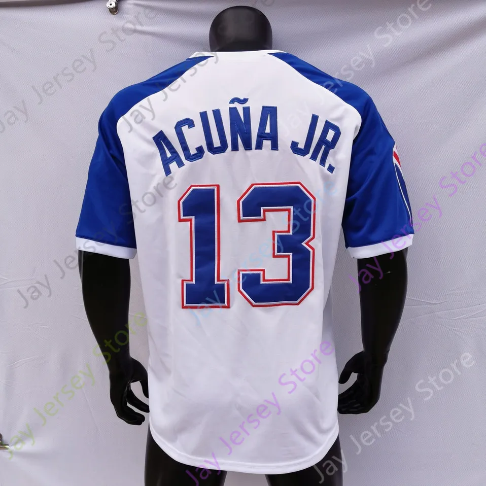 Baseball-Trikots Ronald Acuna Jr Jersey 2021 ASG 150. Patch Baby Blue Pullover Creme Grau Spieler Weiß Damen Größe S-3XL