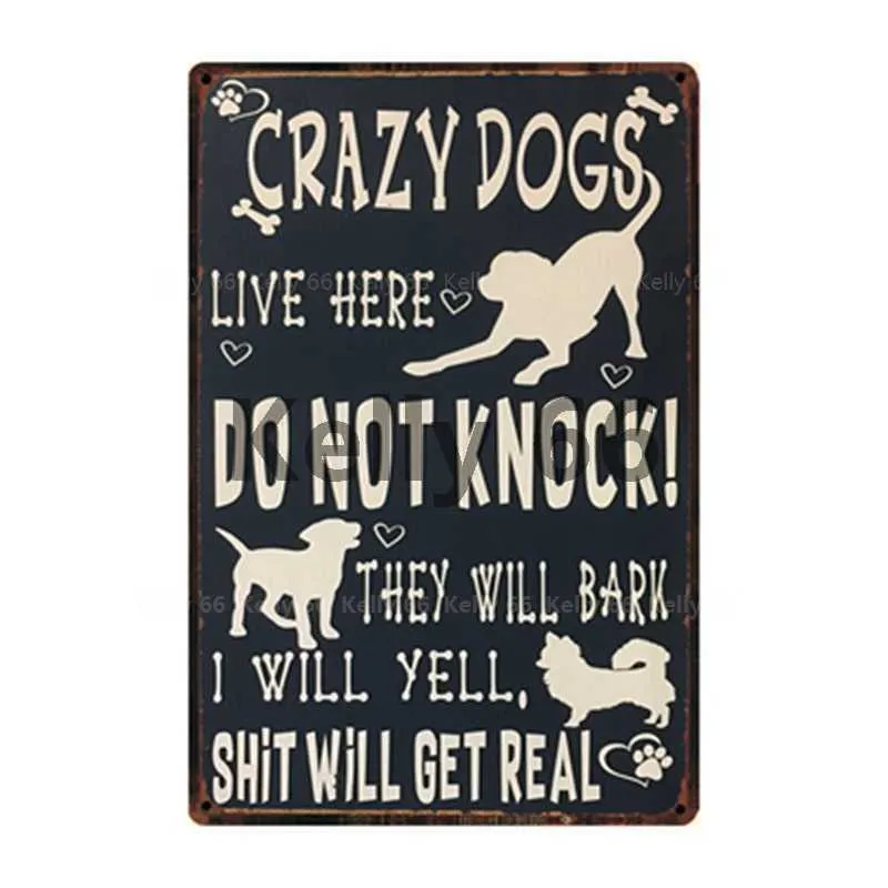 Предупреждение о зоомагазине Осторожно поцелуев собак не допустить металлического знака домашнего декора бара на стенах рисовать 2030 см. Размер 2991927