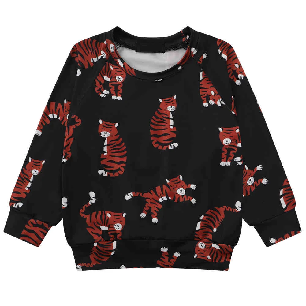 Kids T-shirt Spring Autumn Boys and Girls Printed Casual Sweater Cartoon Children Clothes Long-sleeved Pullover Top 210515