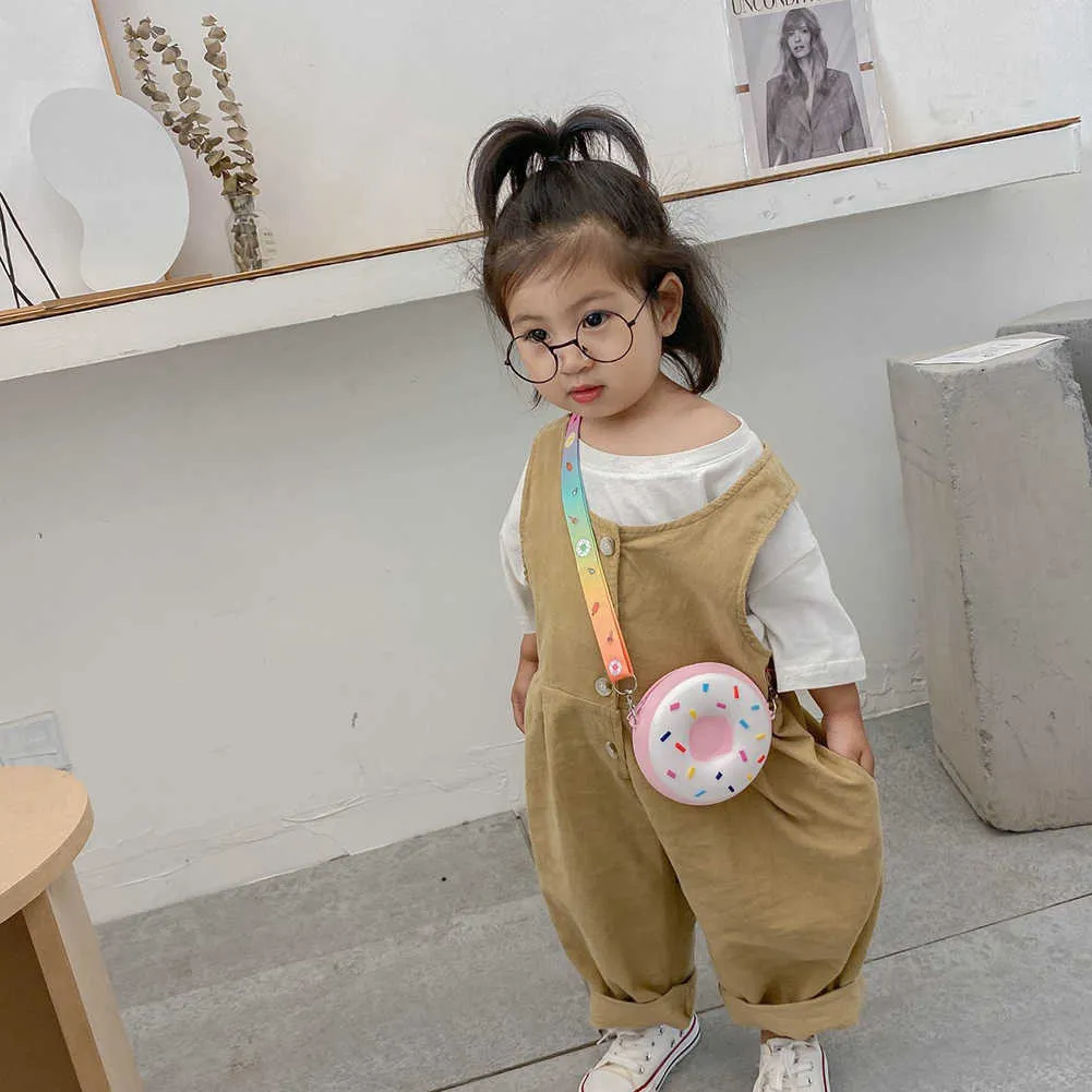 Cute Donut Crossbody Bag Bambini Candy Silicone Ragazze Borse a tracolla Money Pouch bambini Brithday Gifts 211025