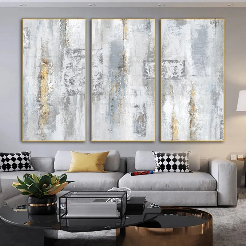 Abstrait mur Art doré affiche peinture à l'huile sur toile imprime paysage photos pour salon moderne décor à la maison sans cadre