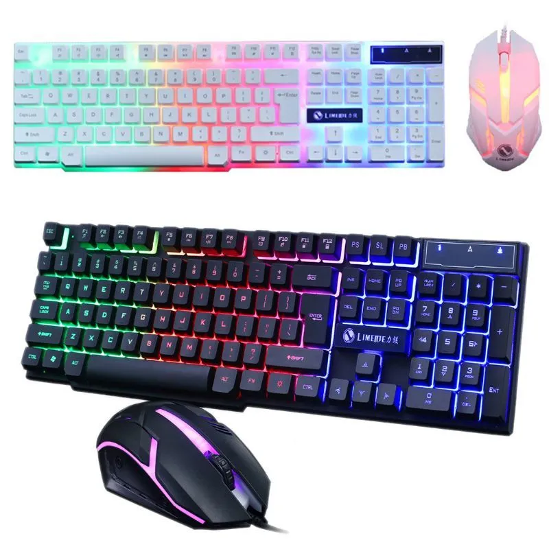 Gaming Keyboard and Wired Mouse Combo Set LED Light Backlight Computer PC M5TB