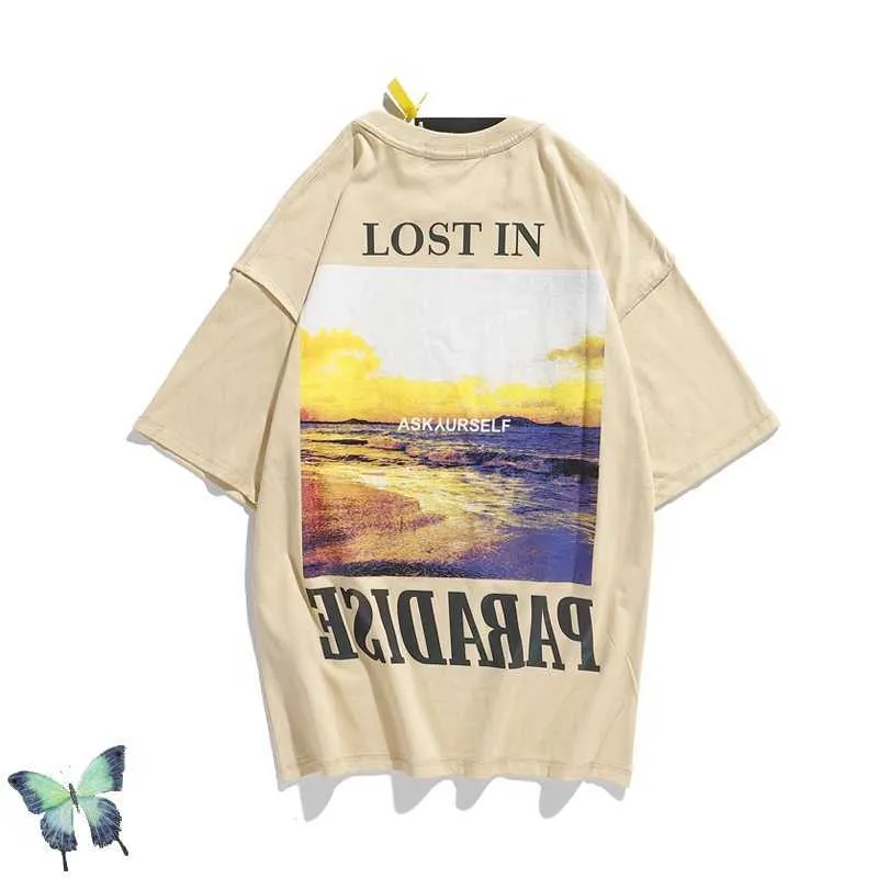 Estate LOST IN PARADISE 3M Maglietta riflettente colorata Uomo Donna Moda Casual T-shirt allentata CHIEDI High Street T-shirt lavate X0726