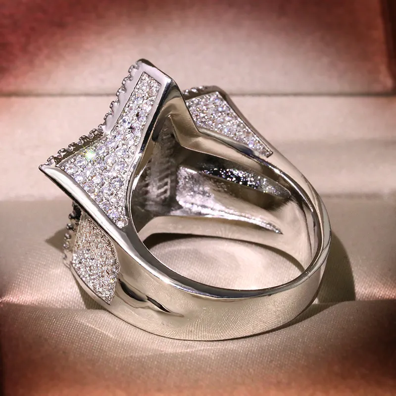 Echte S925 Sterling Zilver 2 Karaat Natuurlijke Moissanite Ring voor Vrouwen Hiphop Mannen Anillo De Zilver 925 Sieraden Ringen de Bizuteria252P