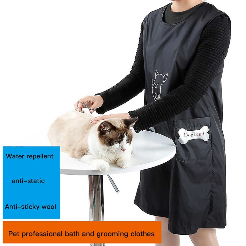 Huisdier winkel kleding schoonheidsspecialiste algemene anti-stick haarverzorging schort waterdichte kat hond badpak schoonheid robe jurk 210629