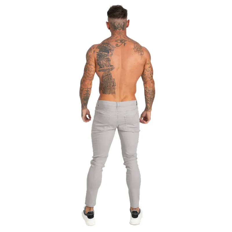 Denim-Hosen für Herren, Skinny Slim Fit, graue Jeans für Herren, Hip Hop, knöchelenger Schnitt, eng am Körper anliegend, große Größe, Stretch, zm175