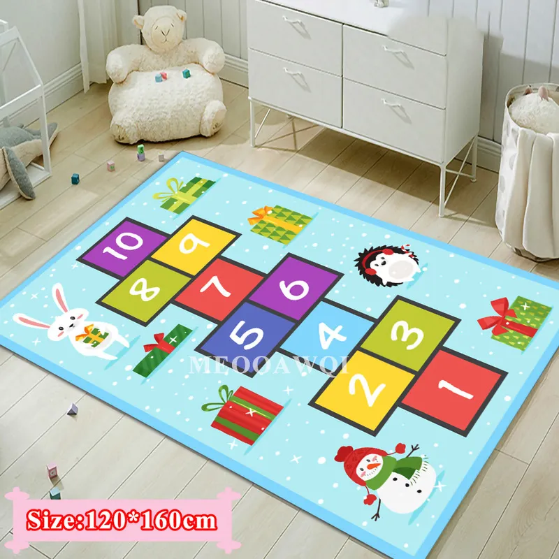 3D Hopscotch Carpets,Cartoon Floor Mats,Early Edu Mats,Kids Room Game Rugs For Children's Bedroom Decoration Bedside Blankets 220301