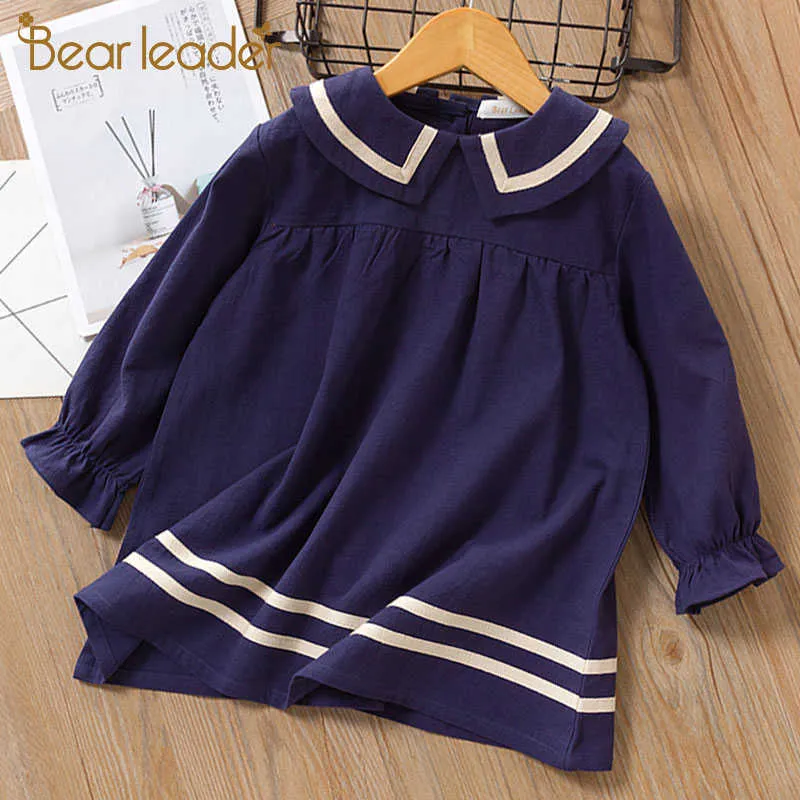 Bear líder meninas malha vestido outono casual menina princesa vestidos toddler roupa de malha roupa roupa vestidos 3 7Y 210708