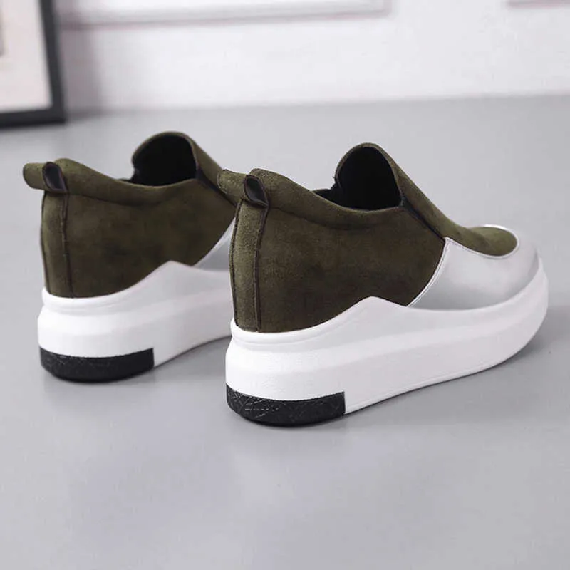 Version coréenne des chaussures pour femmes avec une couleur accrue correspondant à de nouvelles chaussures simples à semelle plate paresseuse mocassins décontractés Y0907