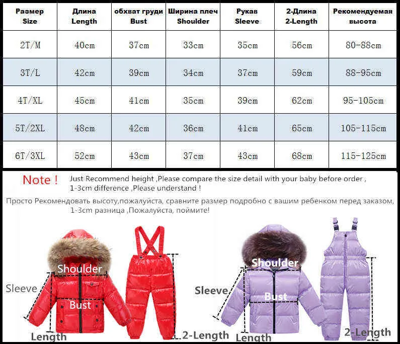 Orangemom Russia Inverno Set di abbigliamento bambini Abbigliamento ragazze Capodanno Ragazzi Parka Giacche bambini Coat Down Snowsuit 2-6Year 211203