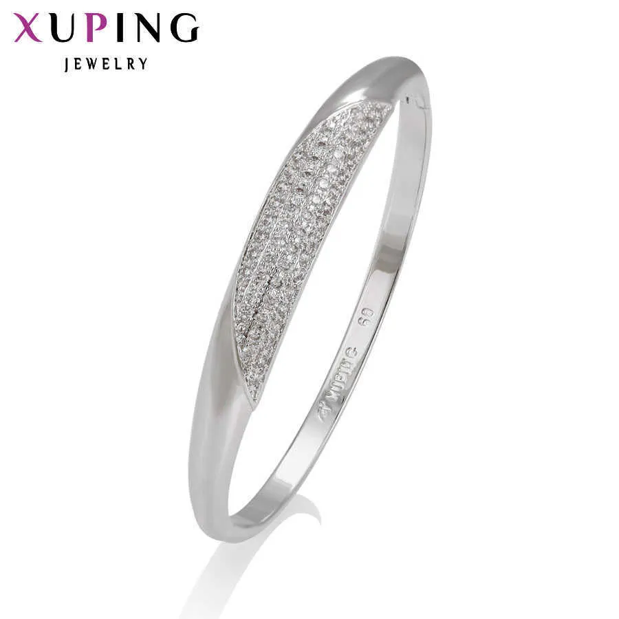 Xuping Moda Bangle Nova Chegada Charme Design Ródio Color Banhado Jóias de Alta Qualidade para Mulheres Presente 51321 Q0719