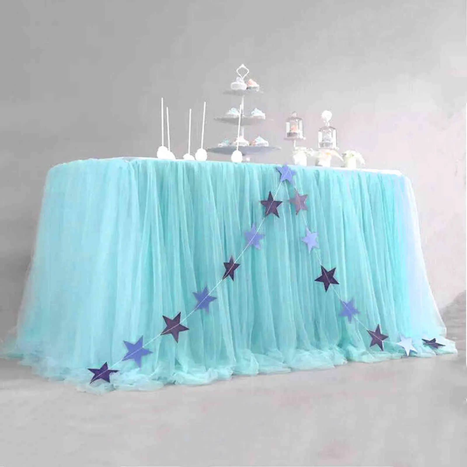 Jupe de Table blanche Tutu Tulle vaisselle tissu bébé douche anniversaire Halloween Banquet fête de mariage rouge plinthe couverture décor à la maison 21235e