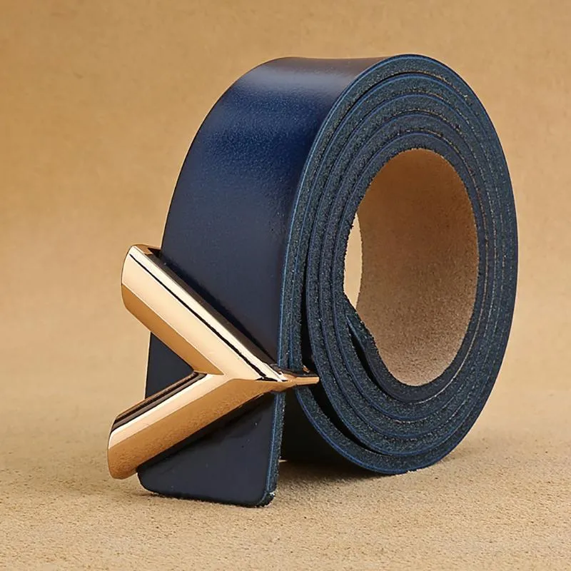 Cinturones Top Diseñador de lujo Marca Pin Hebilla V Cinturón Estrecho Alta Calidad Mujeres Genuino Cuero Real Vestido Correa para Jeans Cintura 2251V