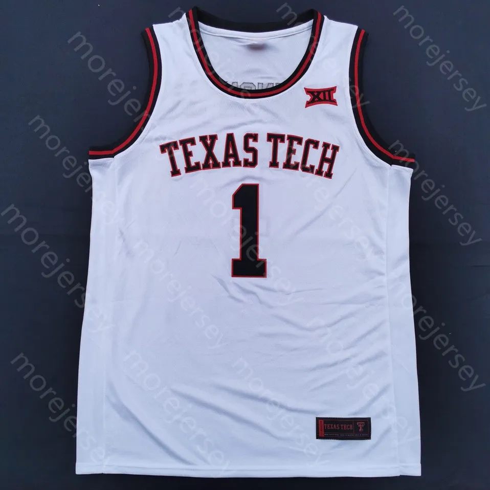 Basketballtrikots Benutzerdefinierte 2022 Texas Tech Basketballtrikot NCAA College Adonis Arms Marcus Santos-Silva Mylik Wilson Sardaar Calhoun Daniel Batcho Clarence