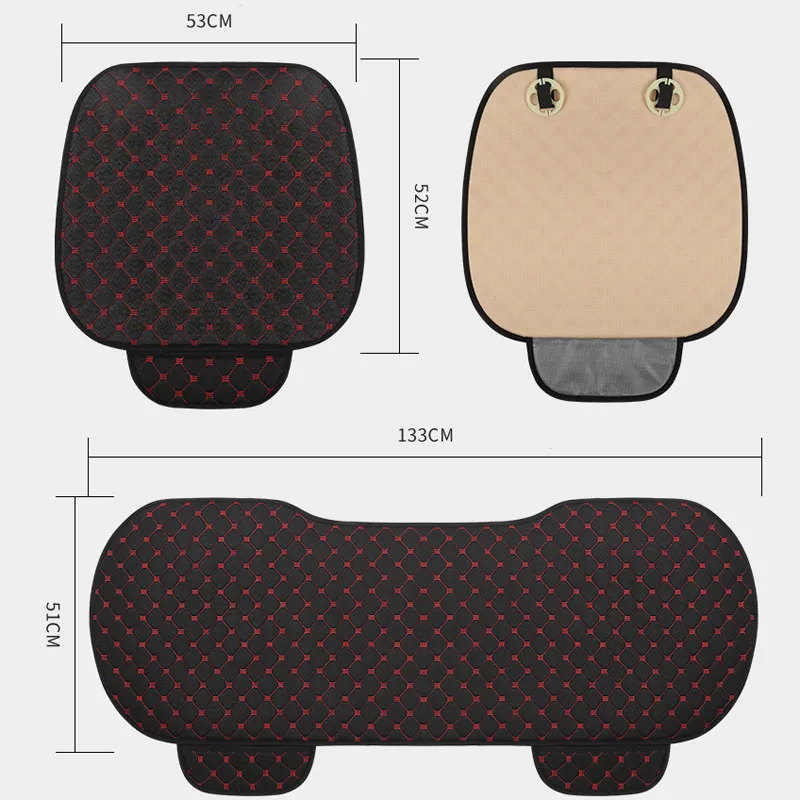 Flachskissen, universeller Sitzbezug für vorne und hinten, für Autostuhl, atmungsaktive Schutzmatte mit Tasche