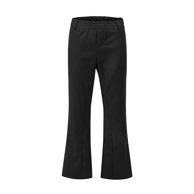 Pantalon évasé à taille élastique de couleur unie originale pour hommes et femmes, ample, jambe large, pantalon de costume décontracté, pantalon trompette P0811
