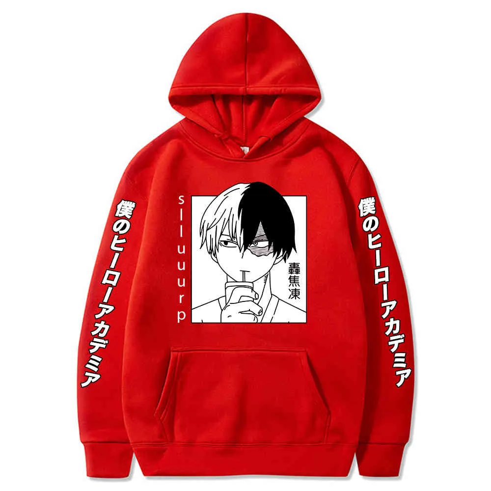 2021 Harajuku My Hero Academia Hoodies Men Women Long Sleeve Sweatshirt Shoto Todoroki Anime Manga Hoodies Tops Clothes Y0319