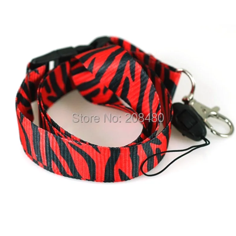 Red Zebra Smycz Keychain Naszyjnik do Telefonów komórkowych Uchwyt Uchwyt Badge Keys ID Neck Paski całości