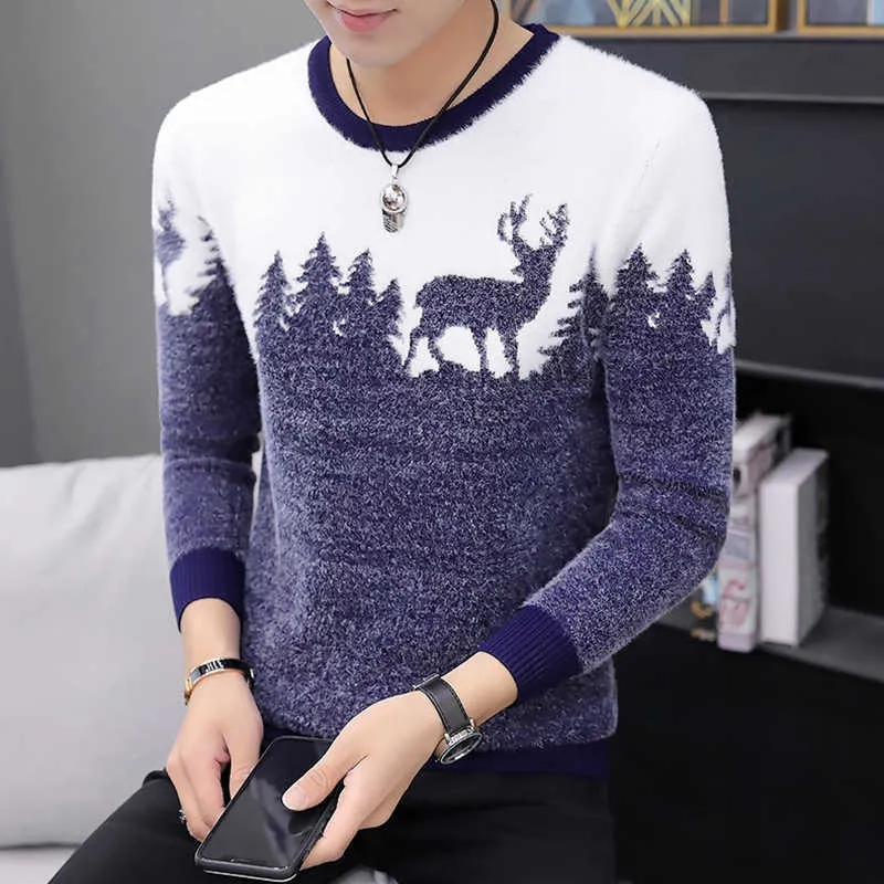2020 maglione abbigliamento uomo nuovo autunno inverno manica lunga taglie forti vestiti lavorati a maglia stile coreano di alta qualità sottile moda uomo top Y0907