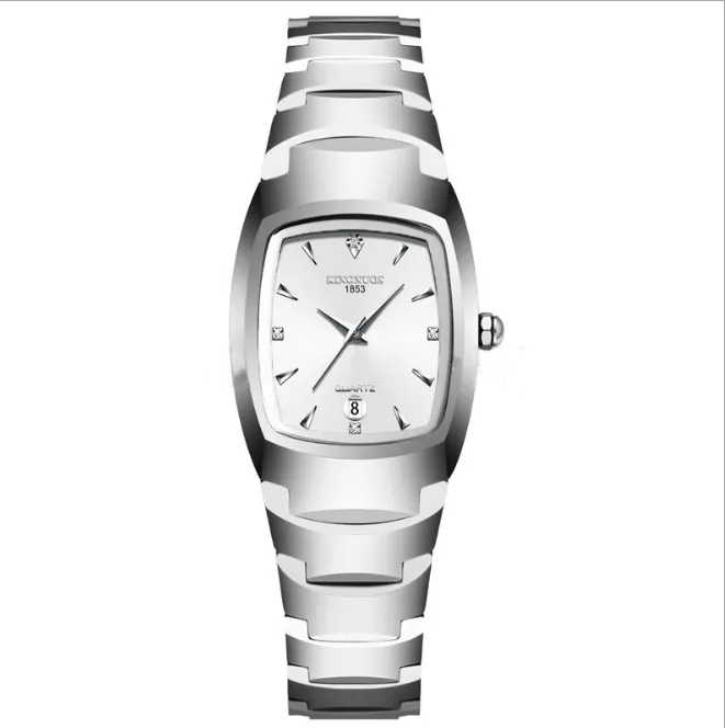 Kingnuos Luxury Lovers Couples Quartz Smart Diamond Watches 40mm Dial Mens 25mm Diameter Womens Watch Tungsten Steel Calender Wris299f