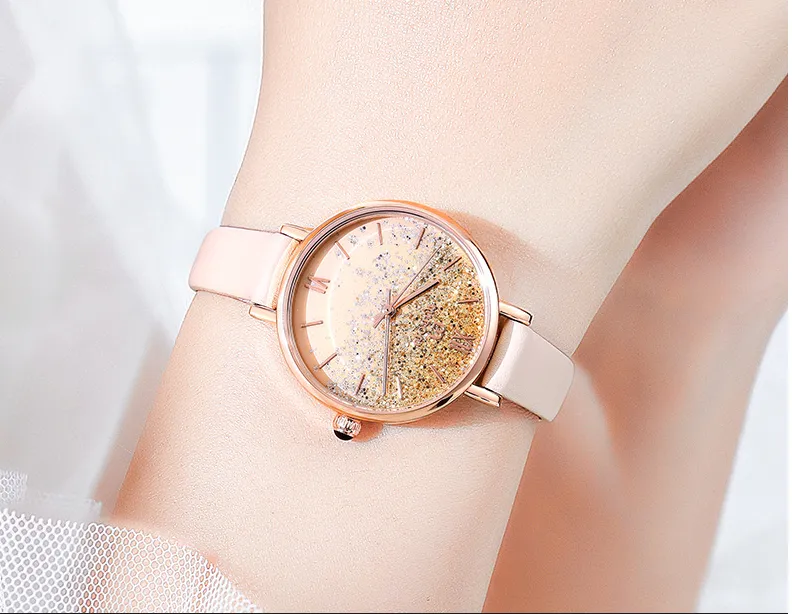 Легкие роскошные кварцевые часы Miboni Starry Sky 2021, женские часы с аметистом, фиолетовые студенческие часы, красивые женские наручные часы343O