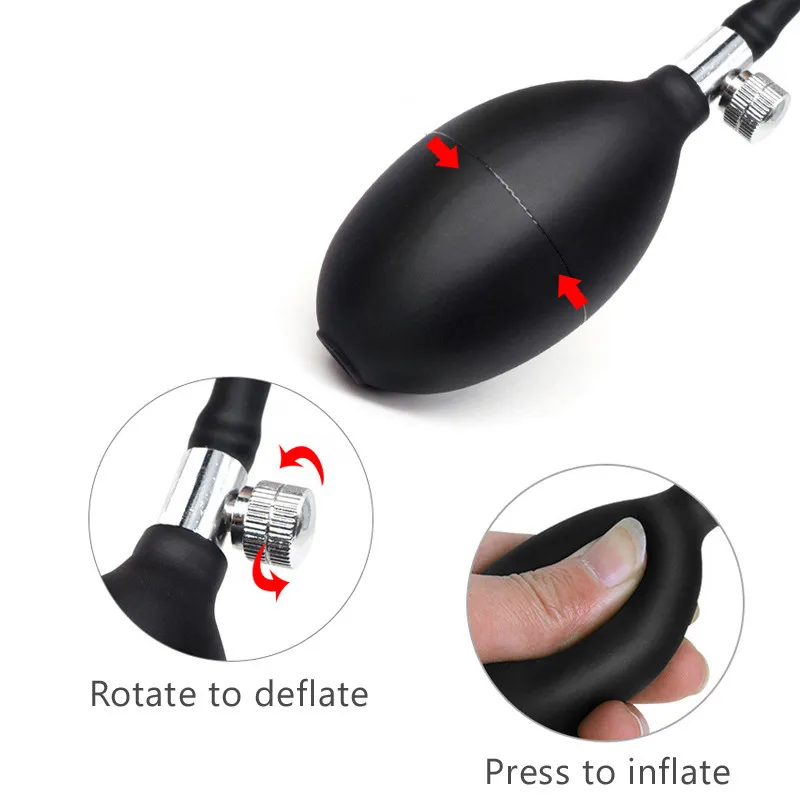 New Buitl-in Seel Ball Inflated Big Anal Plug Dildo Pump Butt Plug Anal Dilator Prostate Massage Anus Extender Dilatador Sex Toy X0401