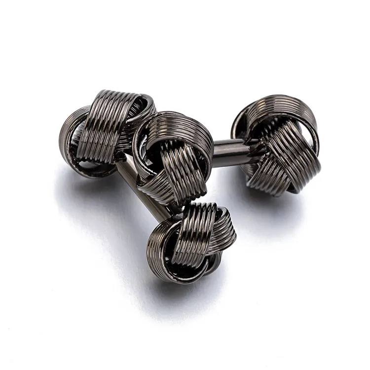 メンズファッションメタルノットデザインカフリンクレプトン最高品質の銅ノットCufflink Gemelos