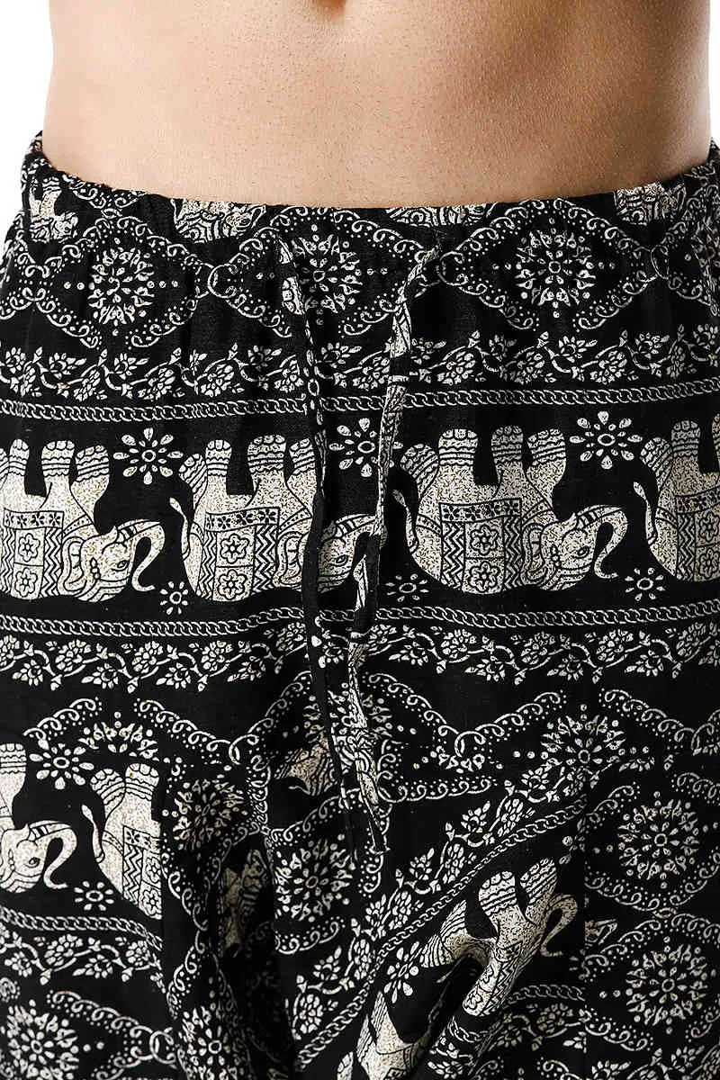 Erkek Hippi Harem Yoga Baggy Genie Boho Pantolon Şık Baskılı Damla Crotch Joggers Sweatpants Harajuku Hip Hop Streetwear Pantolon 210522