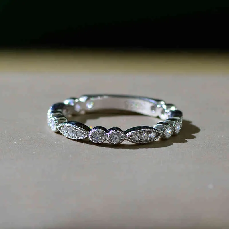 Oevas 100 925 Sterling Silver Wedding Rings uppsättning för kvinnor Sparking Created Moissanite Gemstone Diamonds Engagement Fine Jewelry1057819