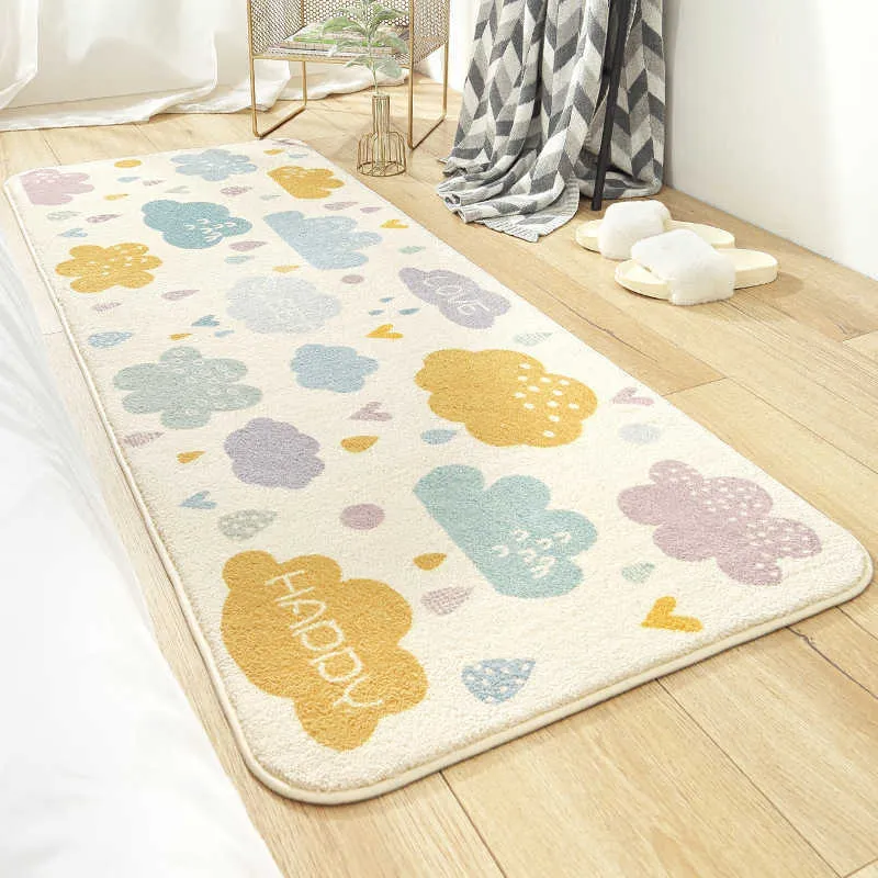 Dessin animé arc-en-ciel lapin maison chambre longue bande tapis de sol salon canapé tapis antidérapant pour enfants 210626