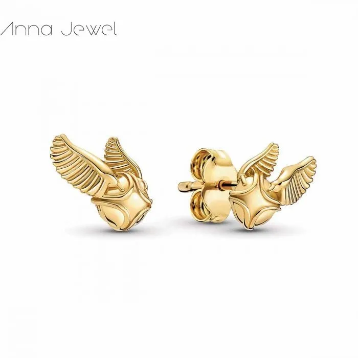 Magic Jewelry 925 Sterling Silber Paare Golden Snitch Stud Designer Ohrringe für Frauen Männer Mädchen Jungen Valentinstag Geburtstag3969447