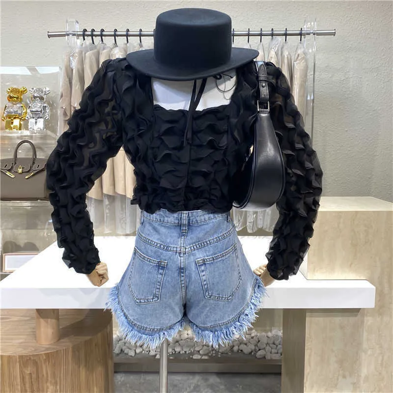 Vente Summer Femme Denim Shorts Taille haute Jeans déchirés Mode Sexy Femme S-2XL Drop 210724