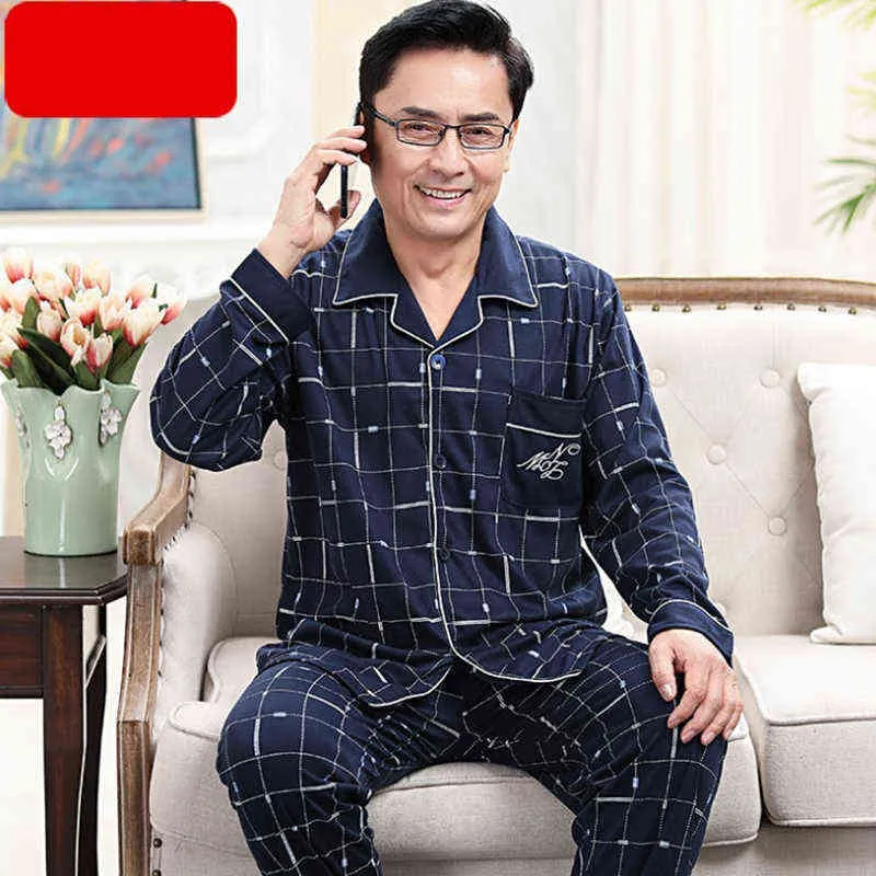 Men Pyjama Set Soft Long Seleeve Sleepwear Suit Male Sleep Clothing Night Home Wear Casual Pajama Pijama Hombre 211111
