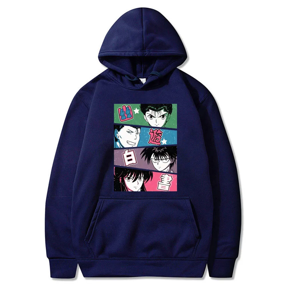 90s Comics Yuyu Hakusho Hoodie Sweatshirt Man Mode Hip Hop Streetwear Pullover Hoodies Kvinnor Casual Toppar Hoody Sweatshirts Y0319