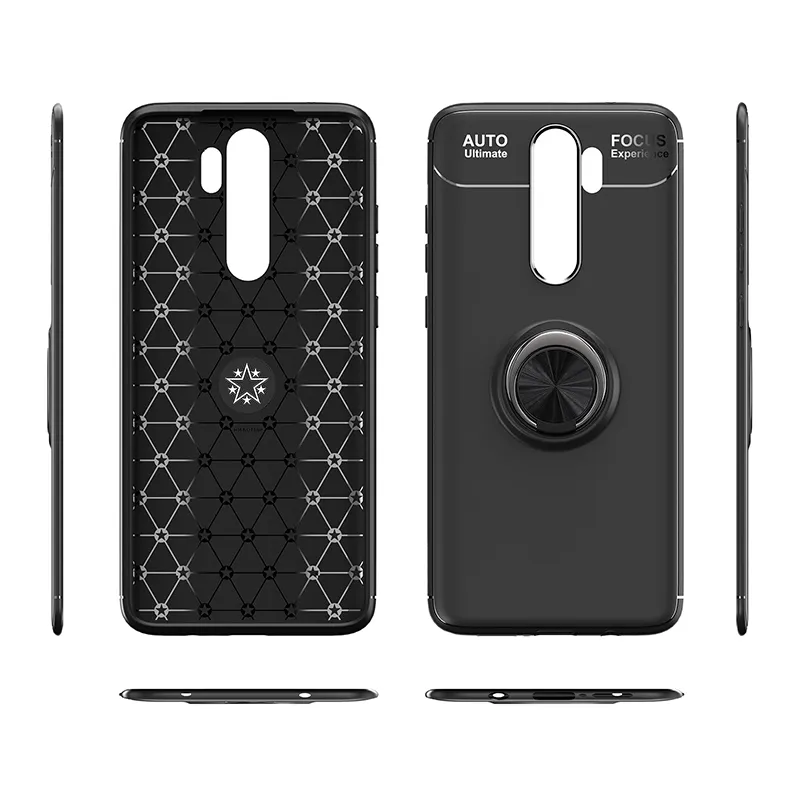 Casos para Xiomi Redmi Nota 8 Pro Suave Silicone Telefone Telefone Capa com Anel de Dedo de Metal Stand Coque para Xiaomi Mi 9T Redmi K20 Pro