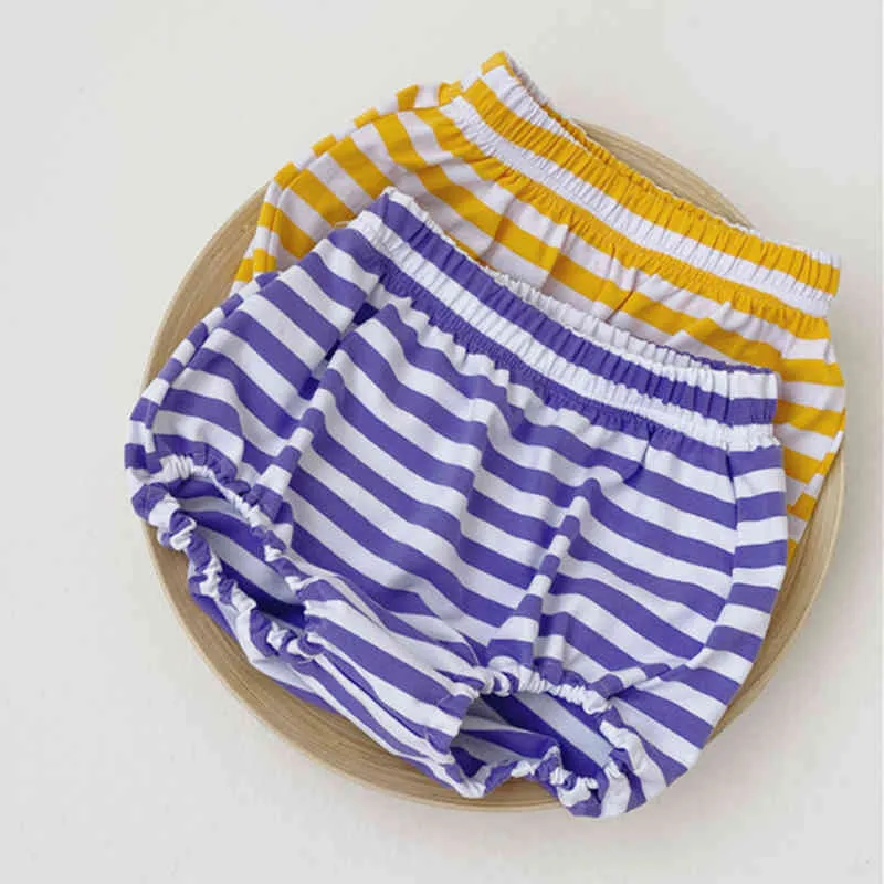 Sommar solid färg Camisole Striped shorts för spädbarn och flickor kläder tvådelad casual toddler baby kostym 210515