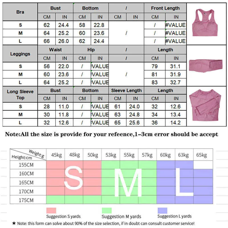 Women Sportswear Seamless Clothing Yoga Set Fitness Suits Workout Clothes for Outfit Long Sleeve Top Sets 210802