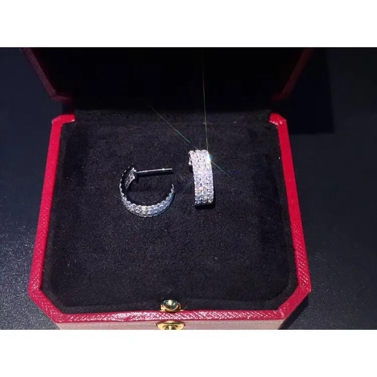 18K Soild White Gold Realne diamentowe kolczyki okrągłe romantyczna biżuteria ślubna dla kobiet luksus daimond brincos złote kolczyki biżuteria 22699574