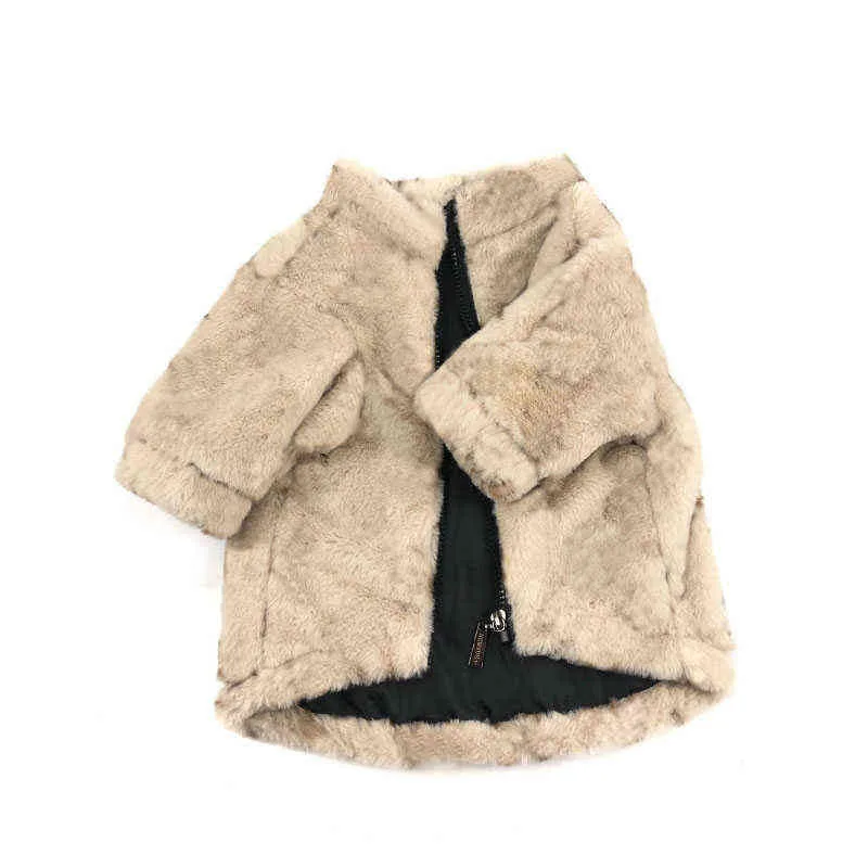 Роскошная дизайнерская одежда для домашних животных Пальто Маленький средний щенок Французский бульдог Осень Зима Плюс Бархатная теплая куртка A-003-1-2-3 211027