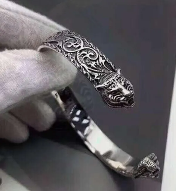 Retro S925 Bransoletka srebrna srebrna bransoletka węża samca i samica punkowa biżuteria biodra 269V