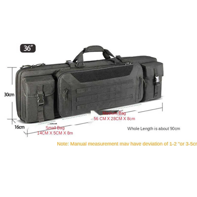 Taktyczne 36 -calowe 90 cm podwójna torba karabinowa Molle Gun Case Plecak dla M4 AK47 Airsoft Porsable Bag Akcesoria do polowania Q03051365