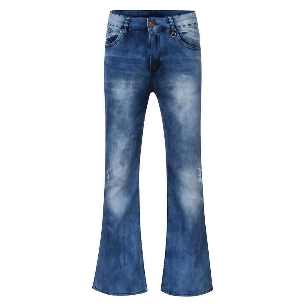 Herren Big Flared Jeans BootCut Beinhose Lose Männliche Designer Klassische Denim Bell Bottom für Männer Hosen Herren 210723