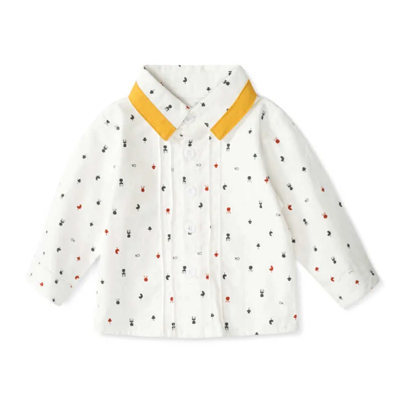 Neugeborenen Baby Kleidung Jungen Set Baumwolle Herbst Frühling Weiß Gedruckt Hemd mit Latzhose für 1 2 3 Jahre Kinder kostüm G1023