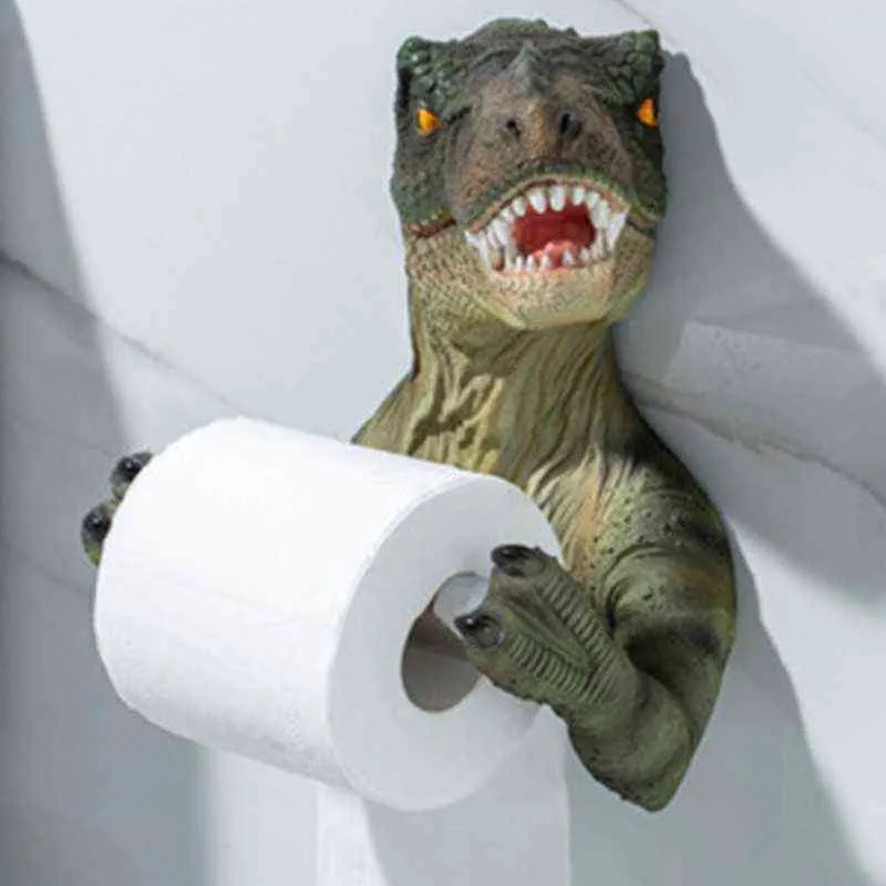 3D dinozaur Roll Paper Paper Montowany na ścianę stojak na papier toaletowy tyranozaurus