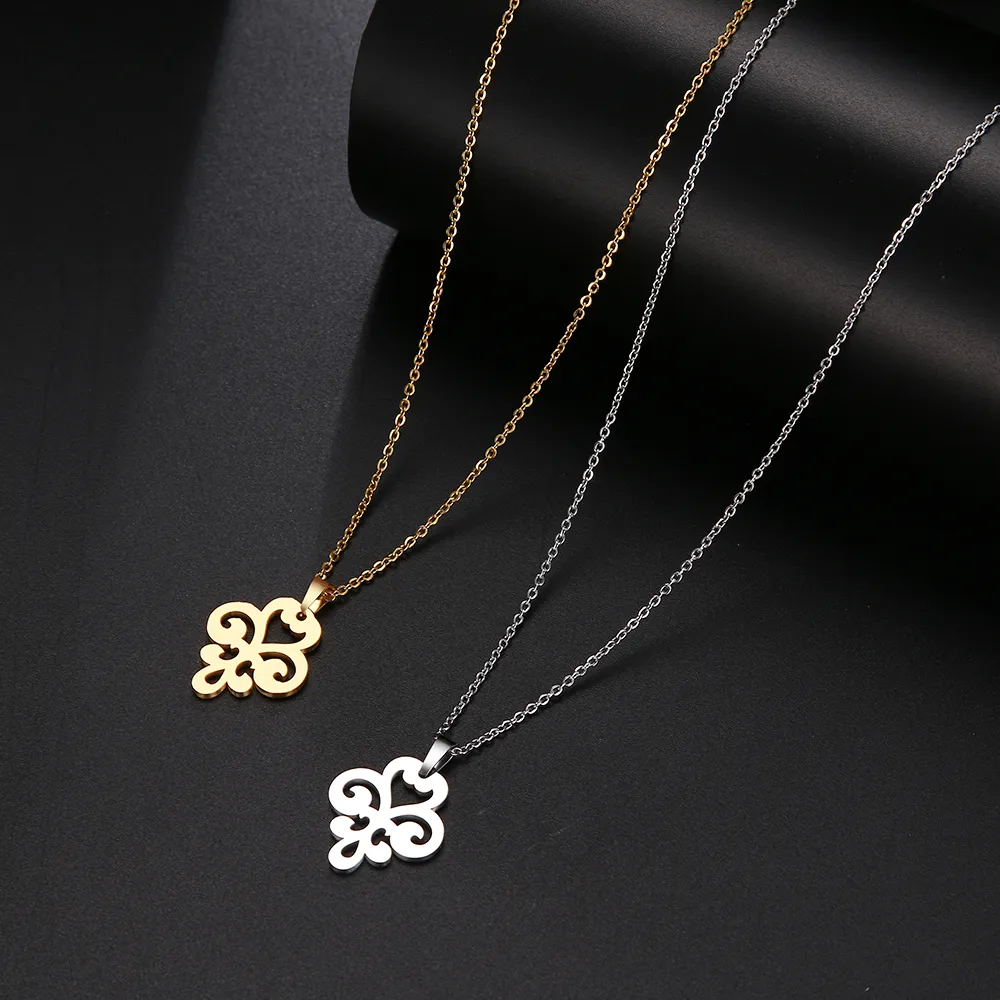 Stainless Steel Necklace For Women Man Chic Irregular Lucky Symbol Engagement Jewelry