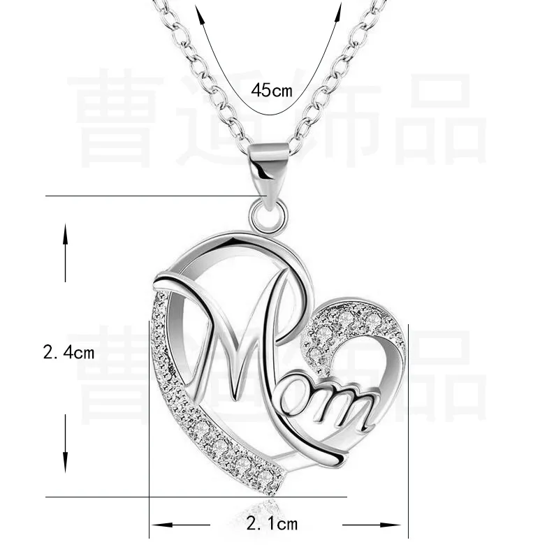 2022 Mother's Day Necklace Fashion Mom Accessories Letter Love Charms Pendant Necklace Gift For Women Wife