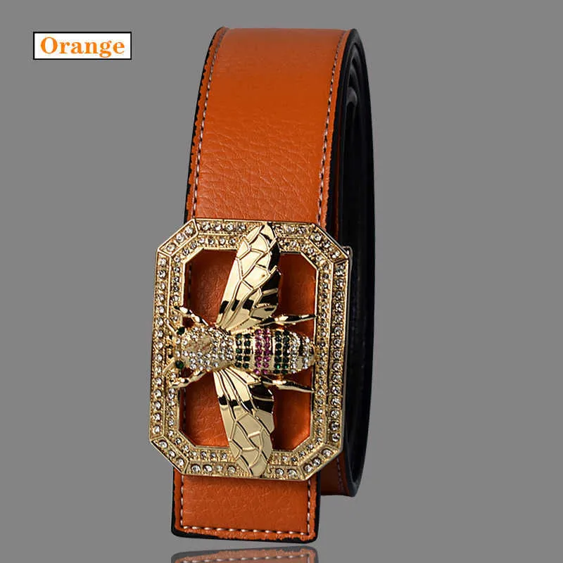 Luxury Brand Belts for Men Women Unisex Fashion Shiny Bee Design Buckle High Quality Waist Shaper Leather Belts X07266528120