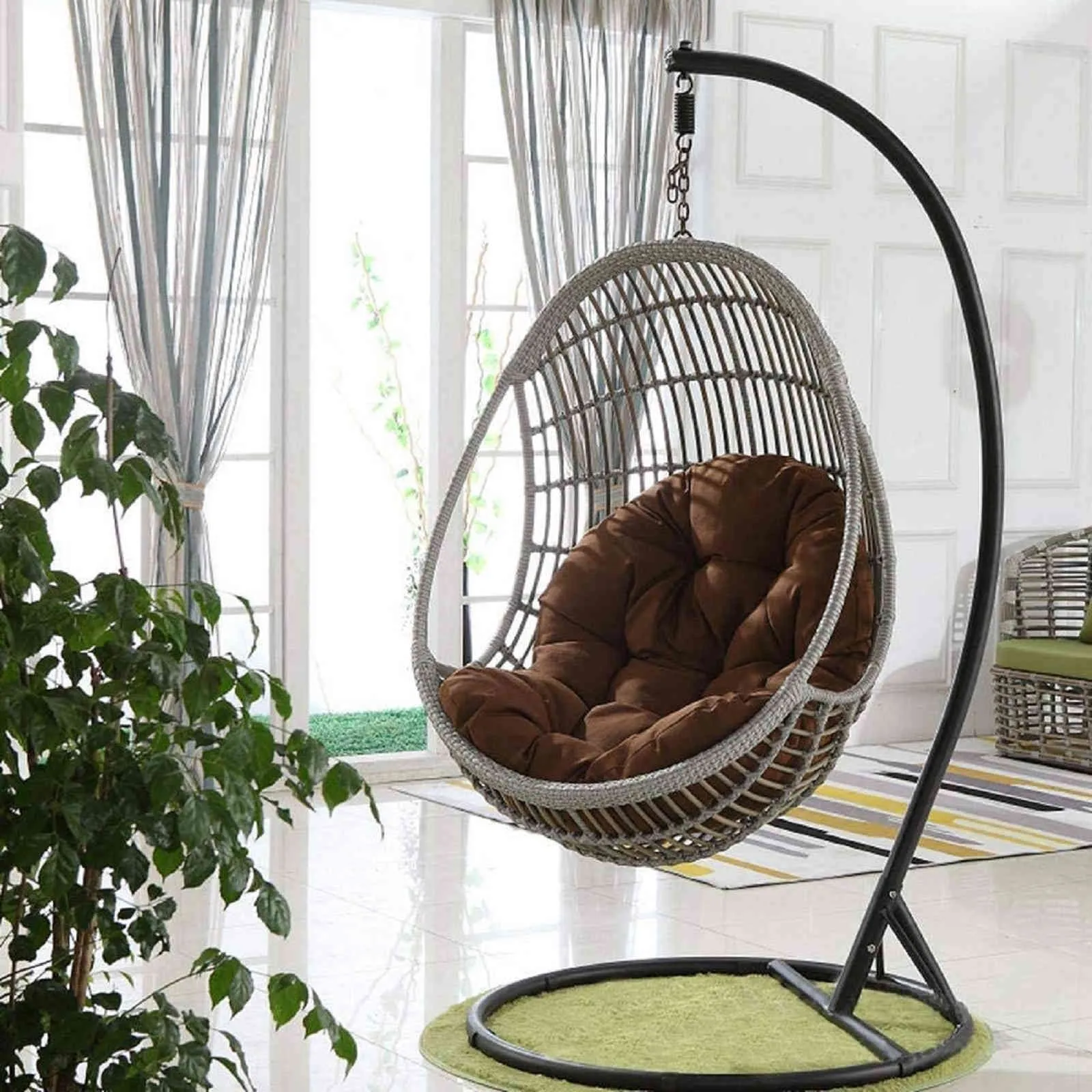 Eierstoel Hangmat Garden Swing Cushion Hangstoel met rugrt Decoratief kussen5775425