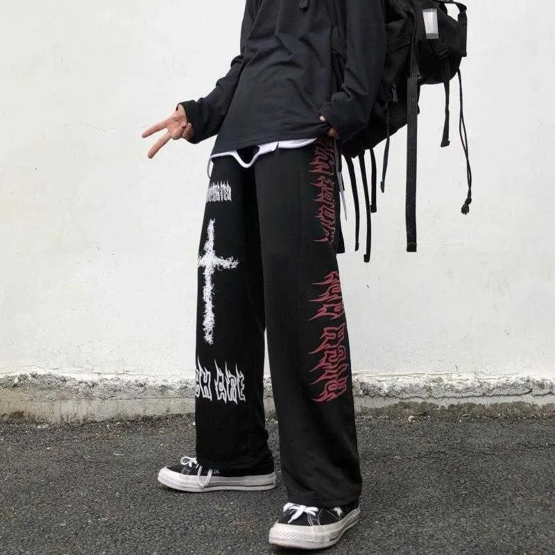 Manga Jujutsu Kaisen Pantaloni a gamba larga Uomo Donna Unisex Taglie forti Streetwear Pantaloni lunghi con stampa stile Kpop Q0801